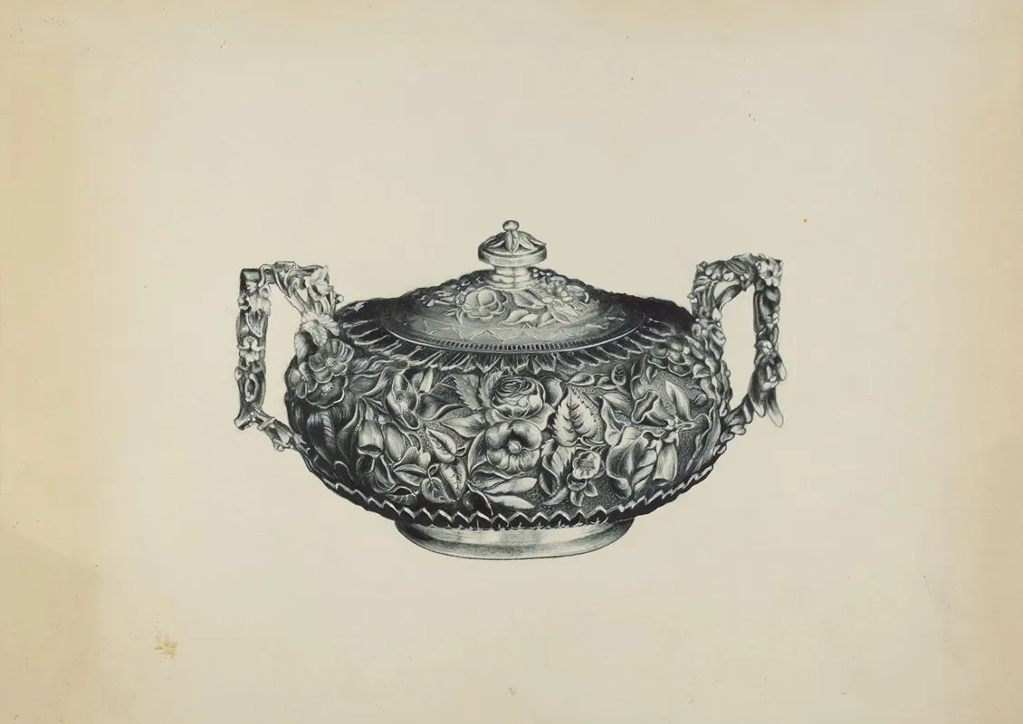 Silver Sugar Bowl 7 by Florence Hastings - Canvas Print