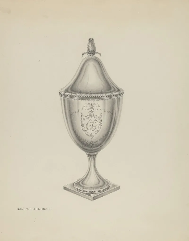 Silver Sugar Bowl 9 by Hans Westendorff - Canvas Print