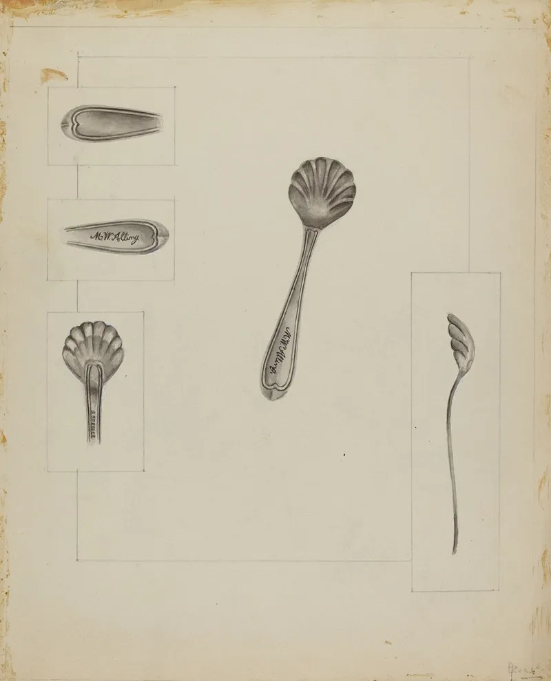 Silver Sugar Spoon by Anthony Zuccarello - Canvas Print