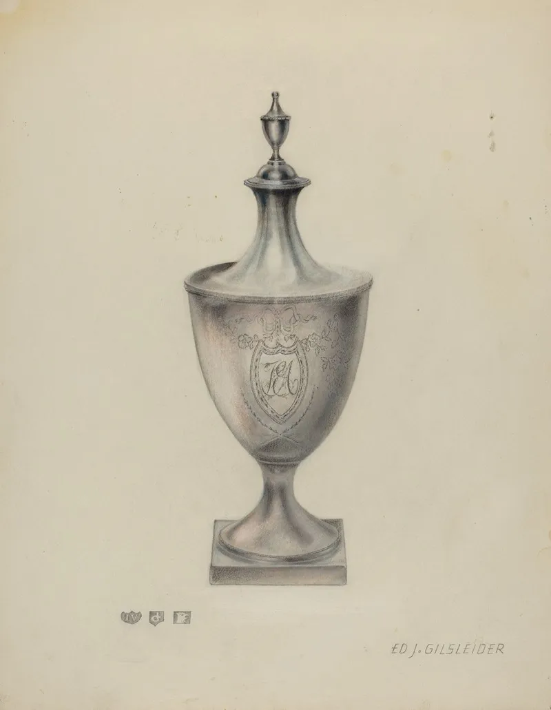 Silver Sugar Urn by E.J. Gilsleider - Canvas Print