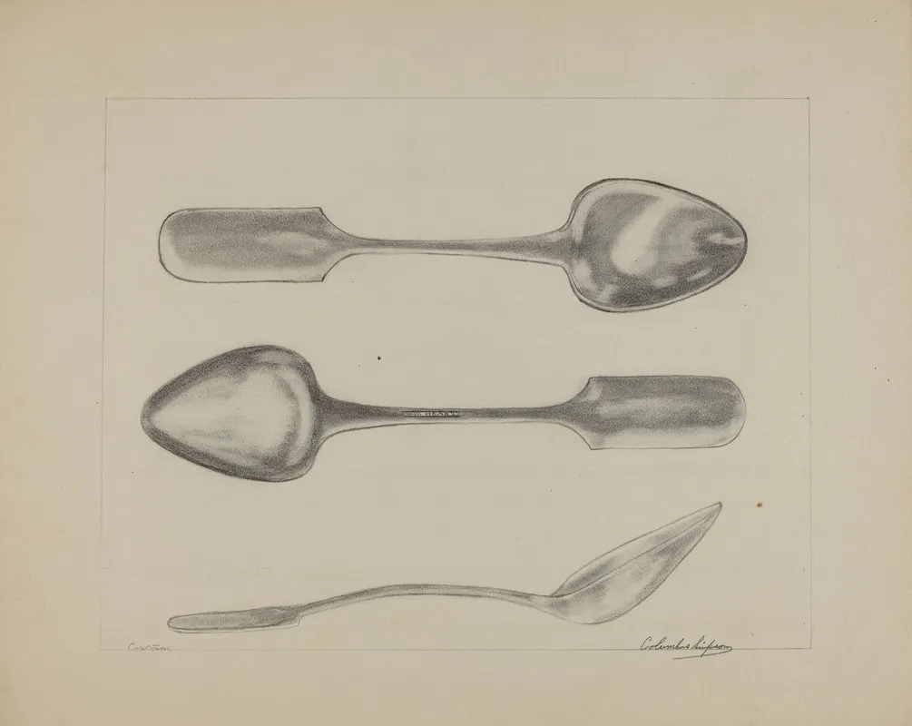 Silver Tablespoon by Columbus Simpson - Canvas Print