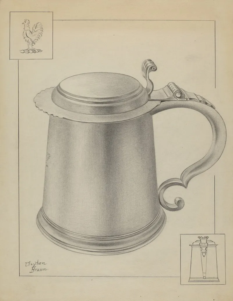 Silver Tankard 11 by Clayton Braun - Canvas Print