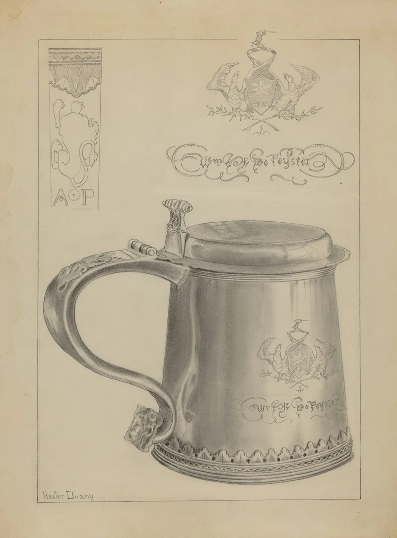 Silver Tankard 23 by Hester Duany - Canvas Print