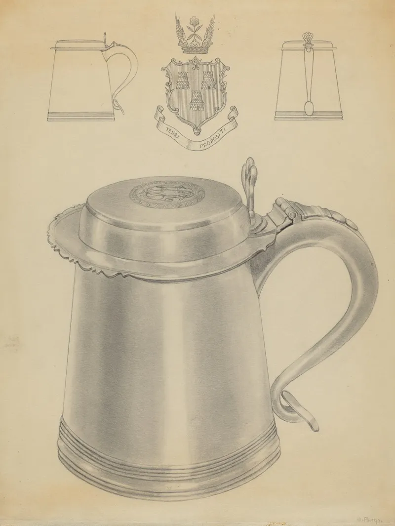 Silver Tankard 53 by Michael Fenga - Canvas Print