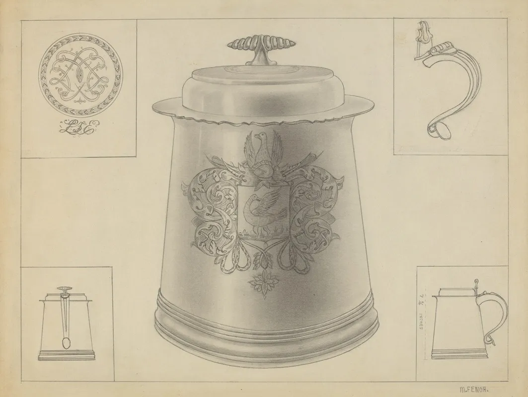 Silver Tankard 54 by Michael Fenga - Canvas Print