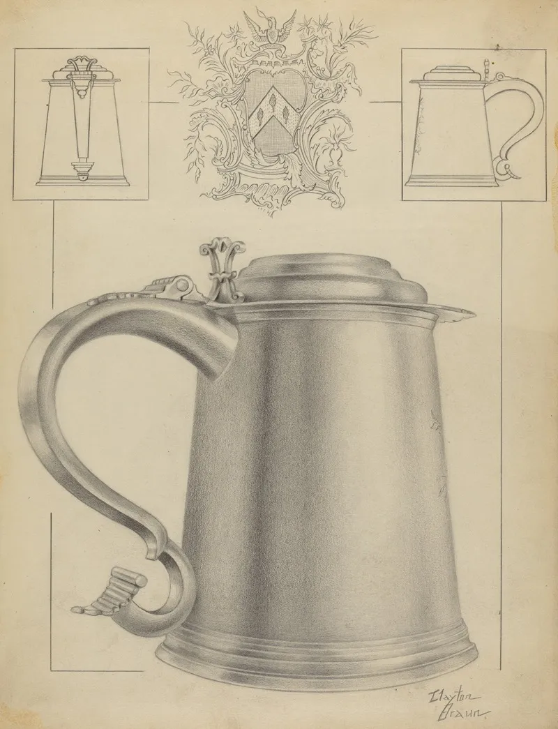 Silver Tankard 9 by Clayton Braun - Canvas Print
