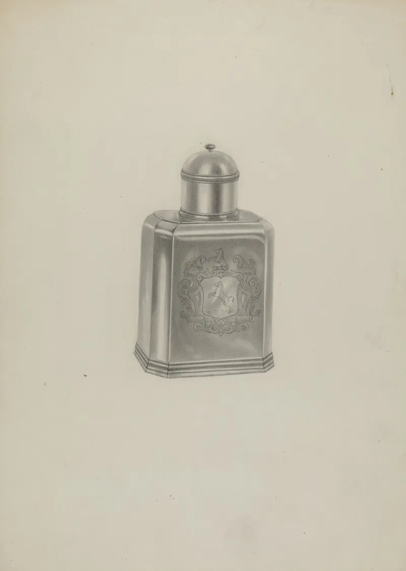 Silver Tea Caddy 4 by Michael Fenga - Canvas Print