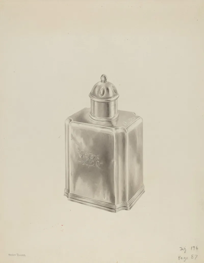 Silver Tea Caddy by Hester Duany - Canvas Print