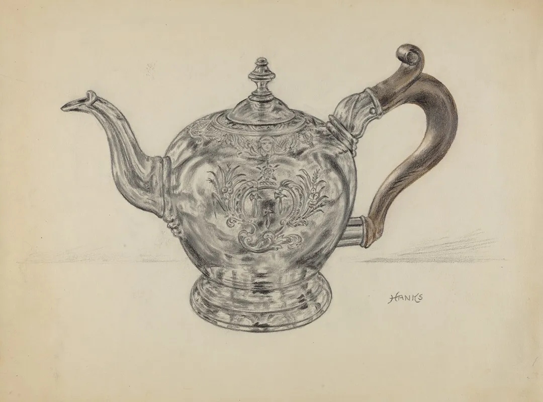 Silver Teapot 26 by Fletcher Hanks - Canvas Print
