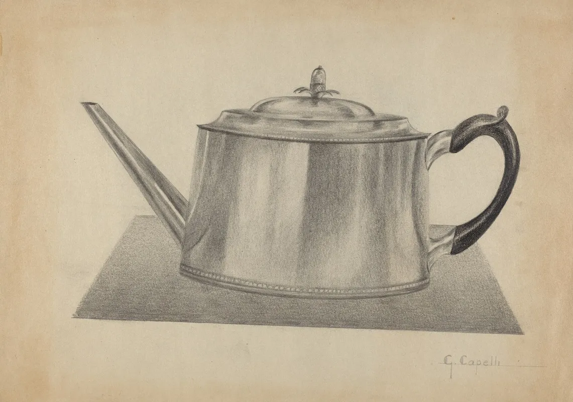 Silver Teapot 33 by Giacinto Capelli - Canvas Print