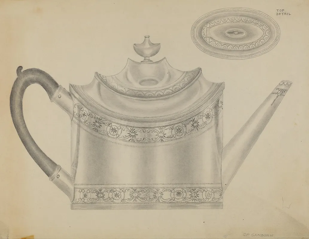 Silver Teapot 35 by Gordon Sanborn - Canvas Print