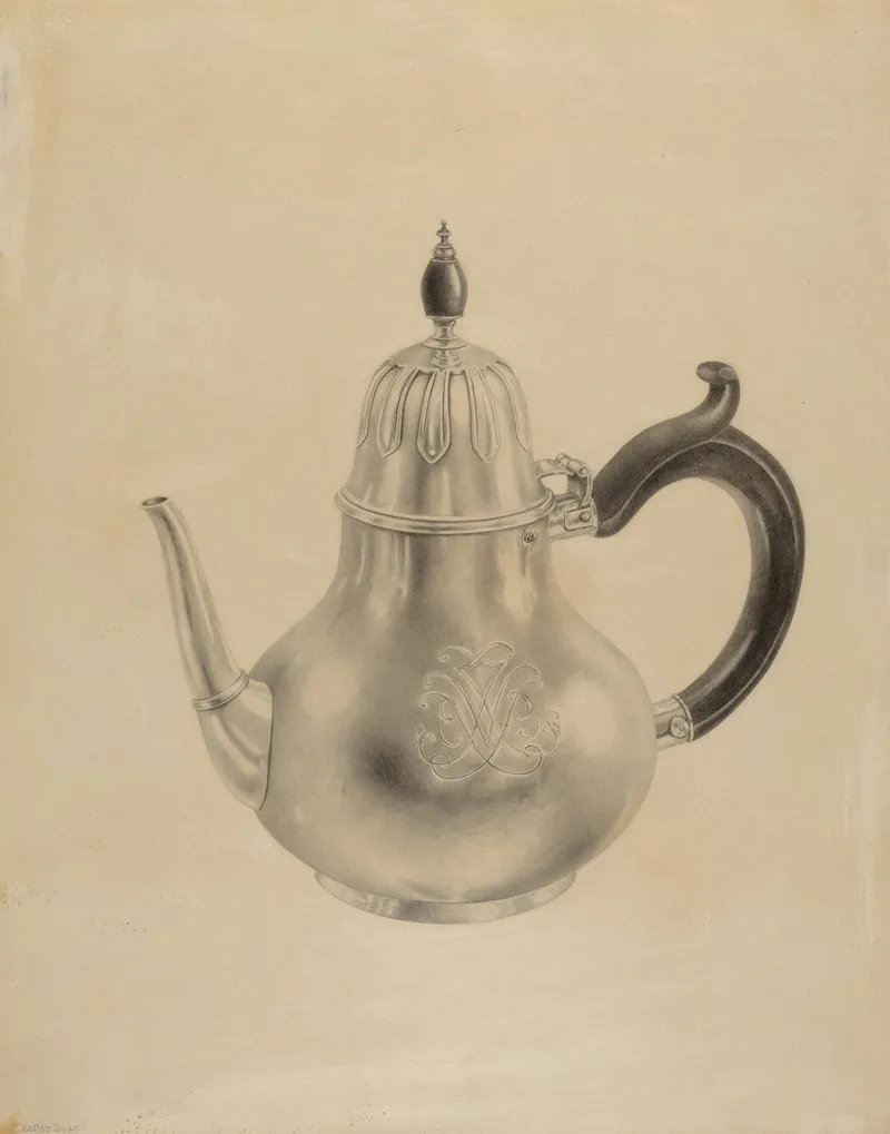 Silver Teapot 47 by Hester Duany - Canvas Print