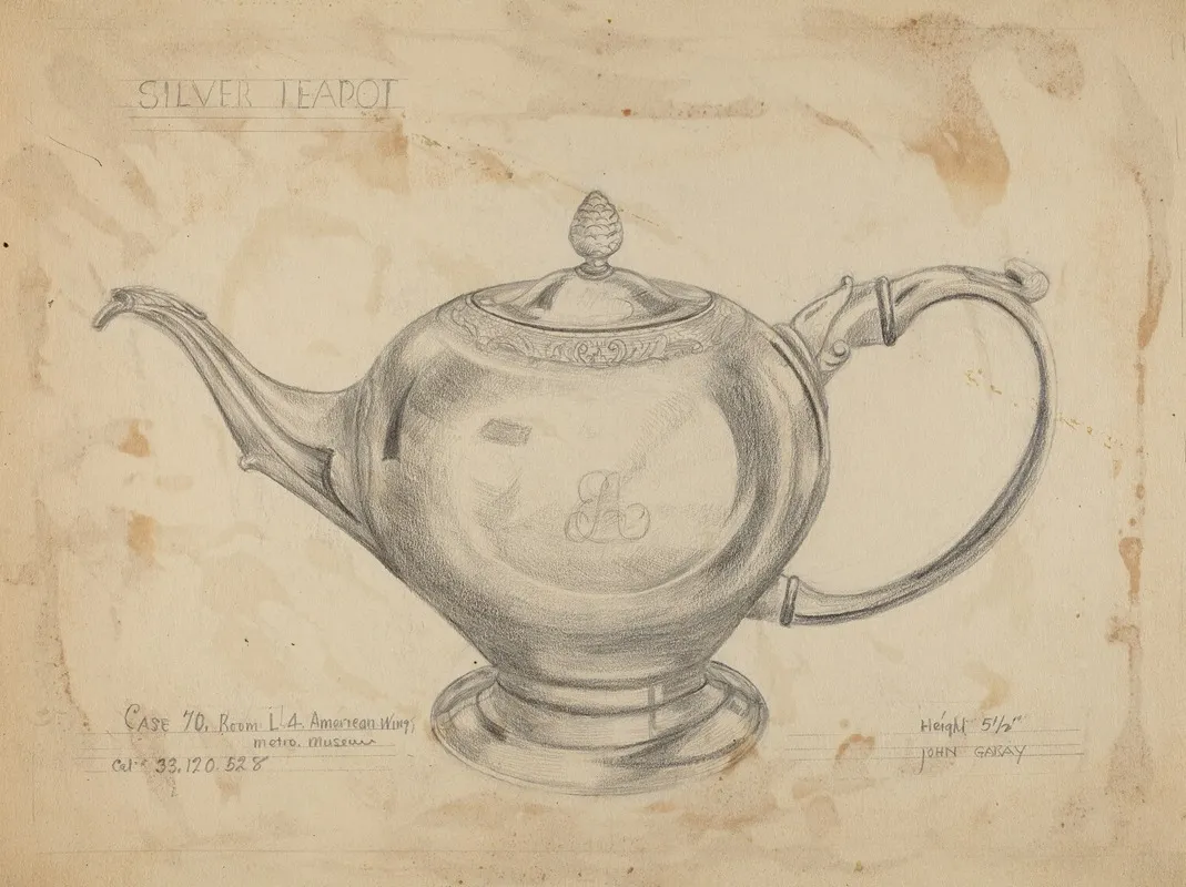 Silver Teapot 51 by John Garay - Canvas Print