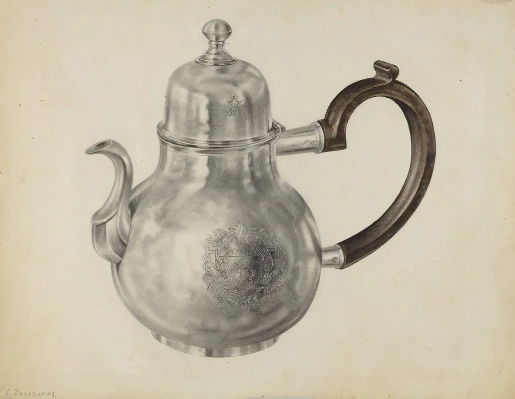 Silver Teapot 57 by Leo Drozdoff - Canvas Print
