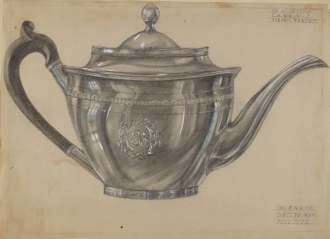 Silver Teapot 58 by Margaret Knapp - Canvas Print