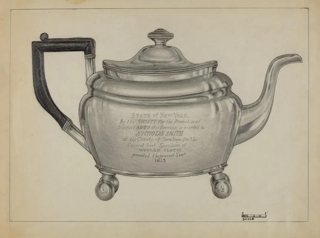 Silver Teapot 59 by Michael Fenga - Canvas Print