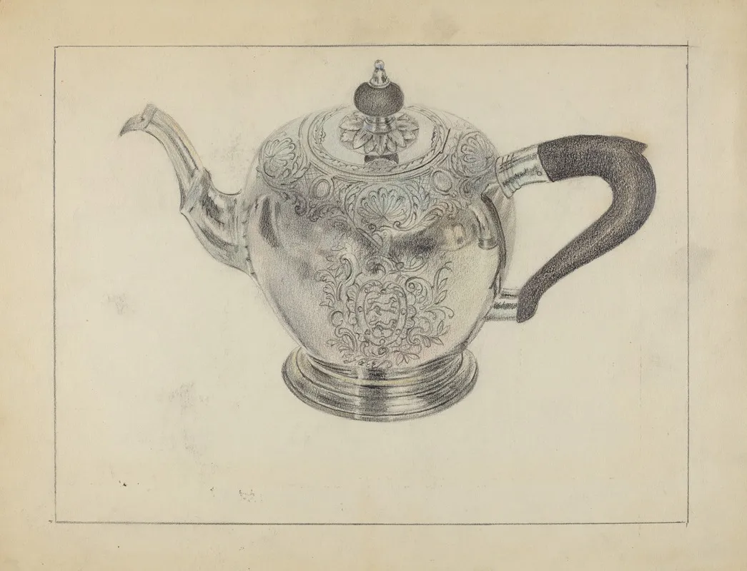 Silver Teapot 66 by Vincent Carano - Canvas Print