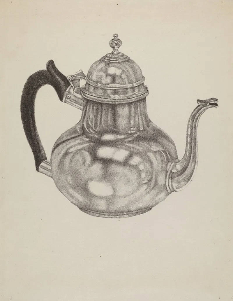 Silver Teapot 6 by American 20th Century - Canvas Print