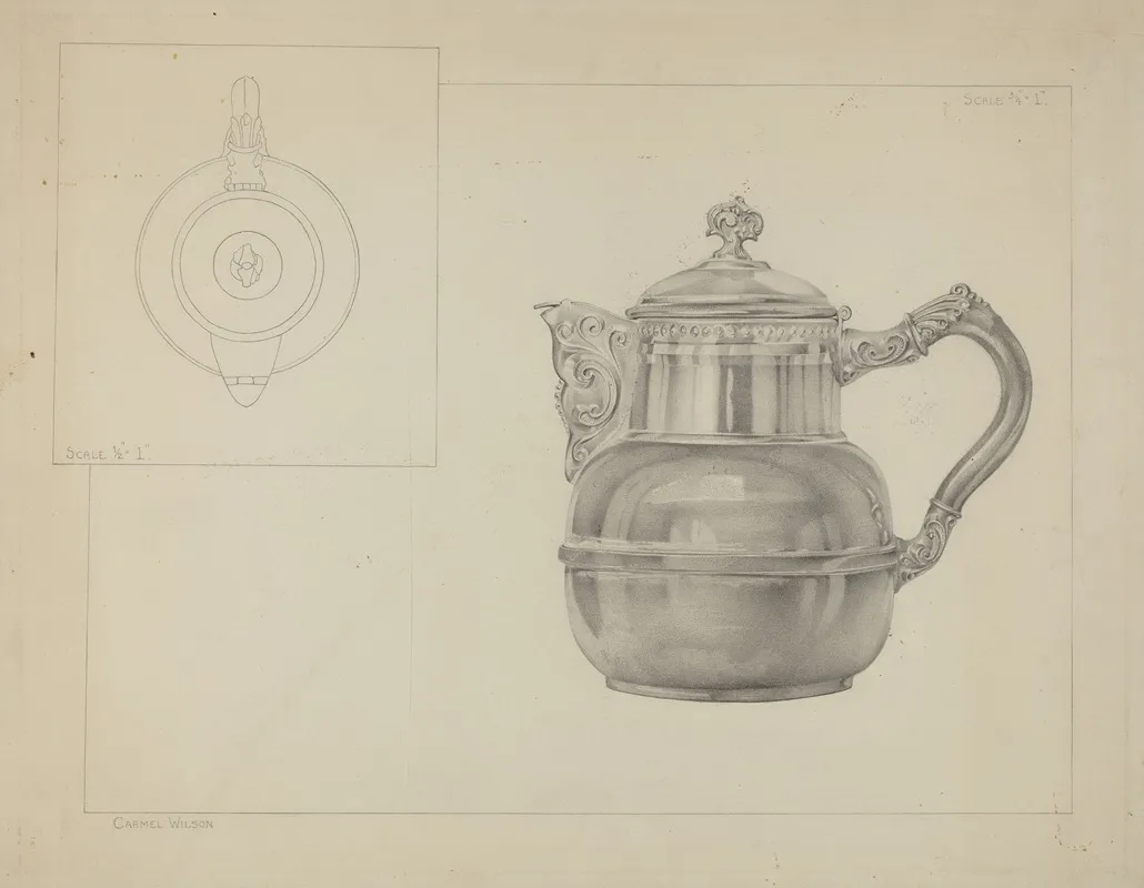 Silver Teapot 9 by Carmel Wilson - Canvas Print