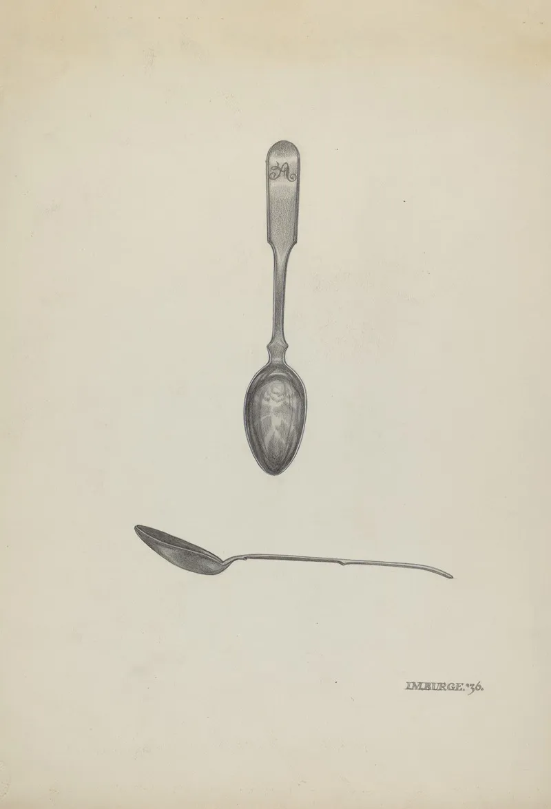 Silver Teaspoon 8 by Irene M. Burge - Canvas Print
