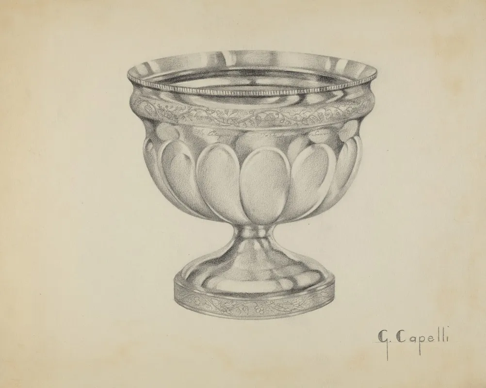 Silver Waste Bowl by Giacinto Capelli - Canvas Print
