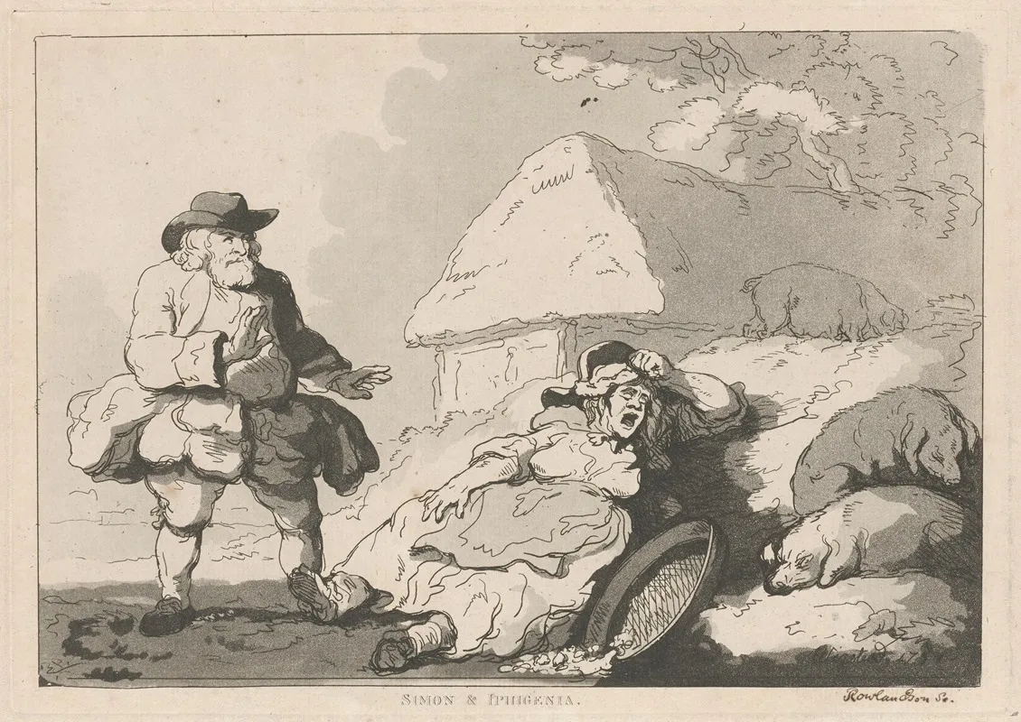 Simon Iphigenia by Thomas Rowlandson - Canvas Print