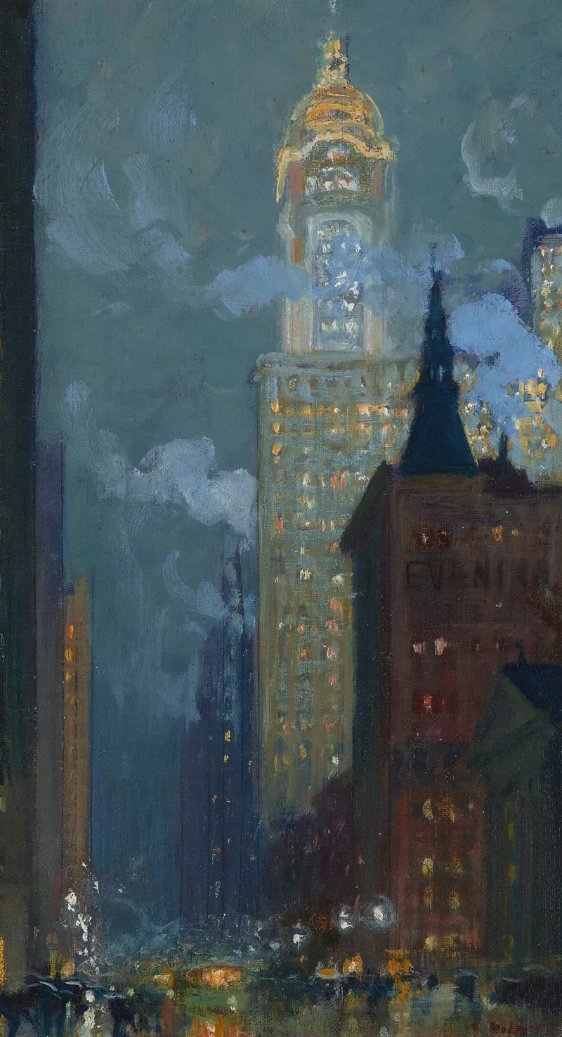 Singer Building At Night
