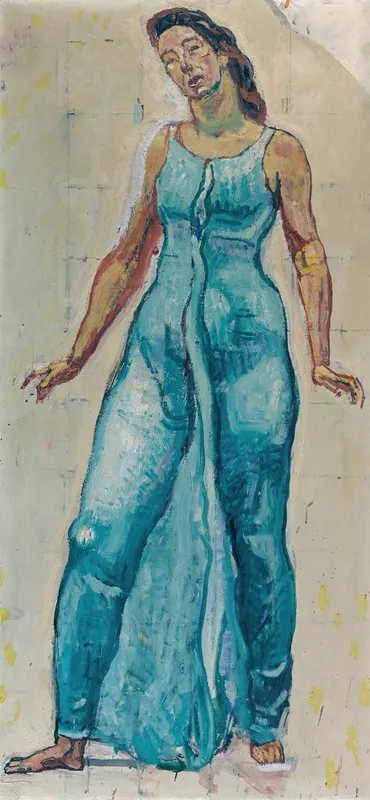 Single Figure Study For Gaze Into Infinity by Ferdinand Hodler - Canvas Print