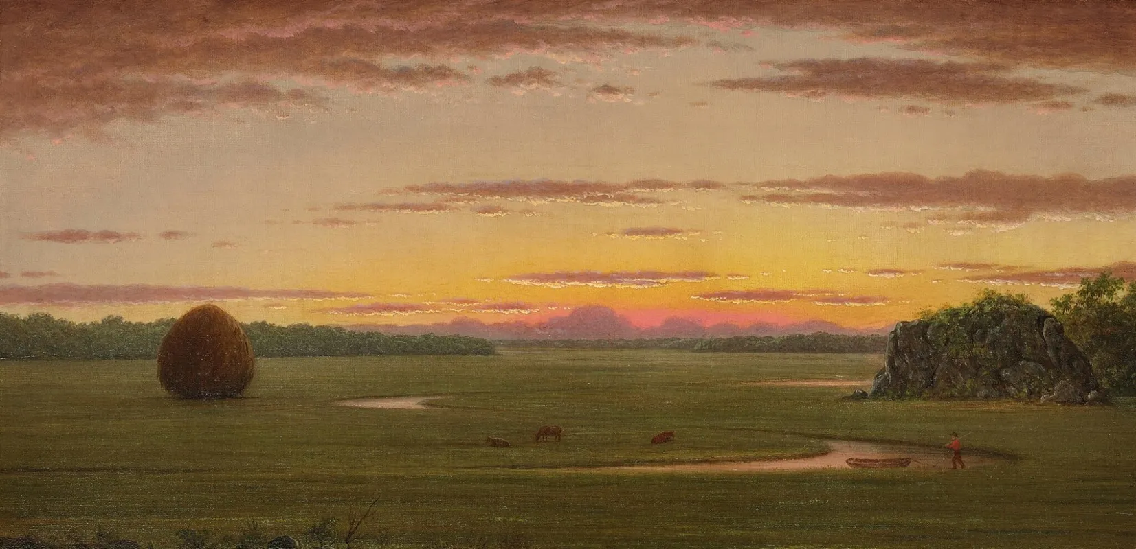 Single Haystack In A Flat Marsh by Martin Johnson Heade - Canvas Print