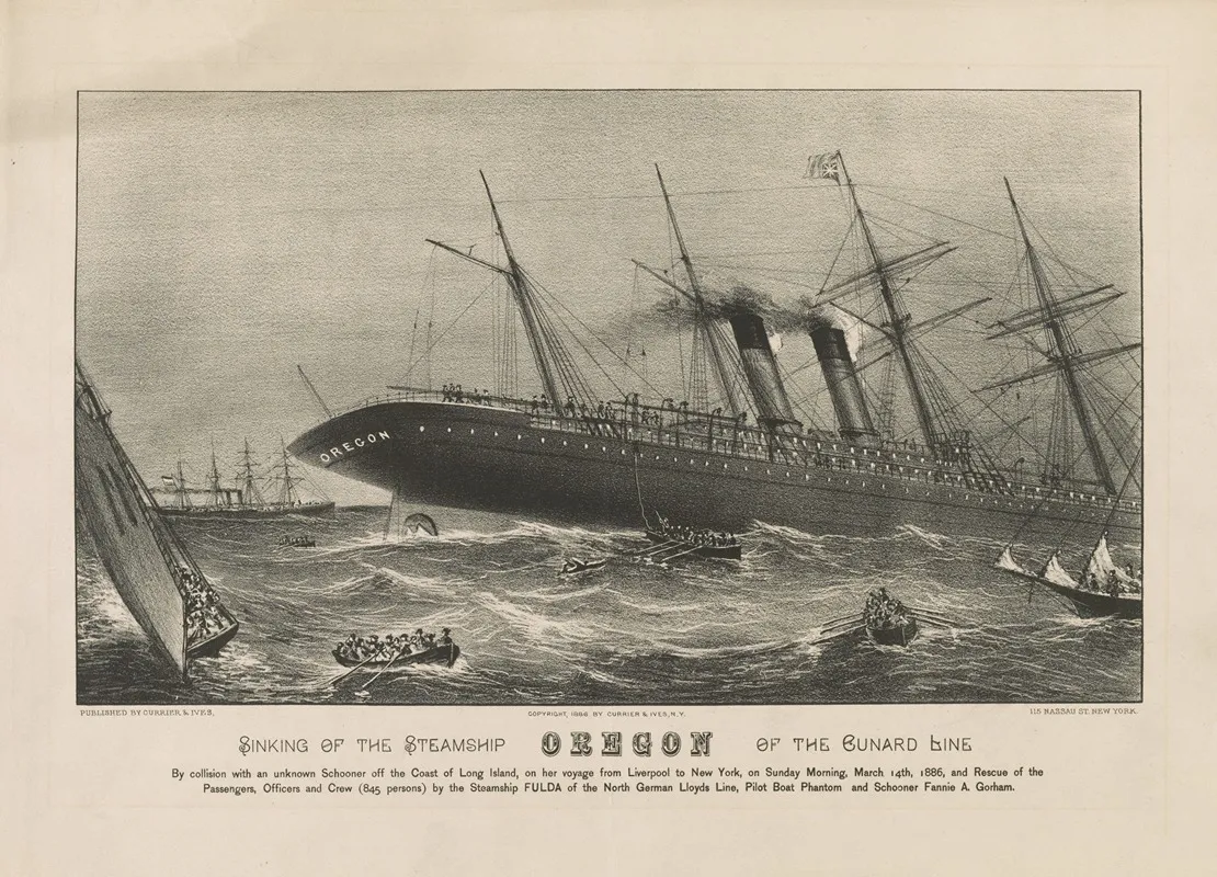 Sinking Of The Steamship Oregon Of The Cunard Line 2