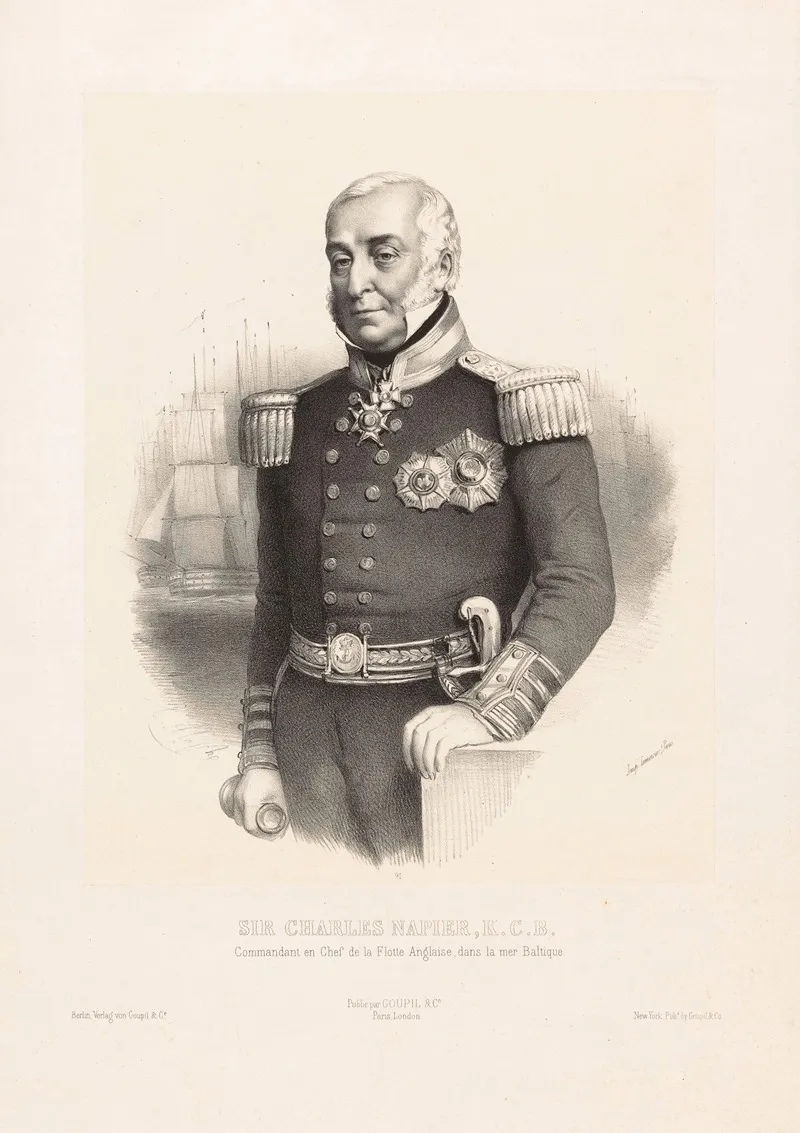 Sir Charles Napier K C B Commandant En Chef De La Flotte Anglaise Dans La Mer Baltique by Marie-Alexandre Alophe - Canvas Print