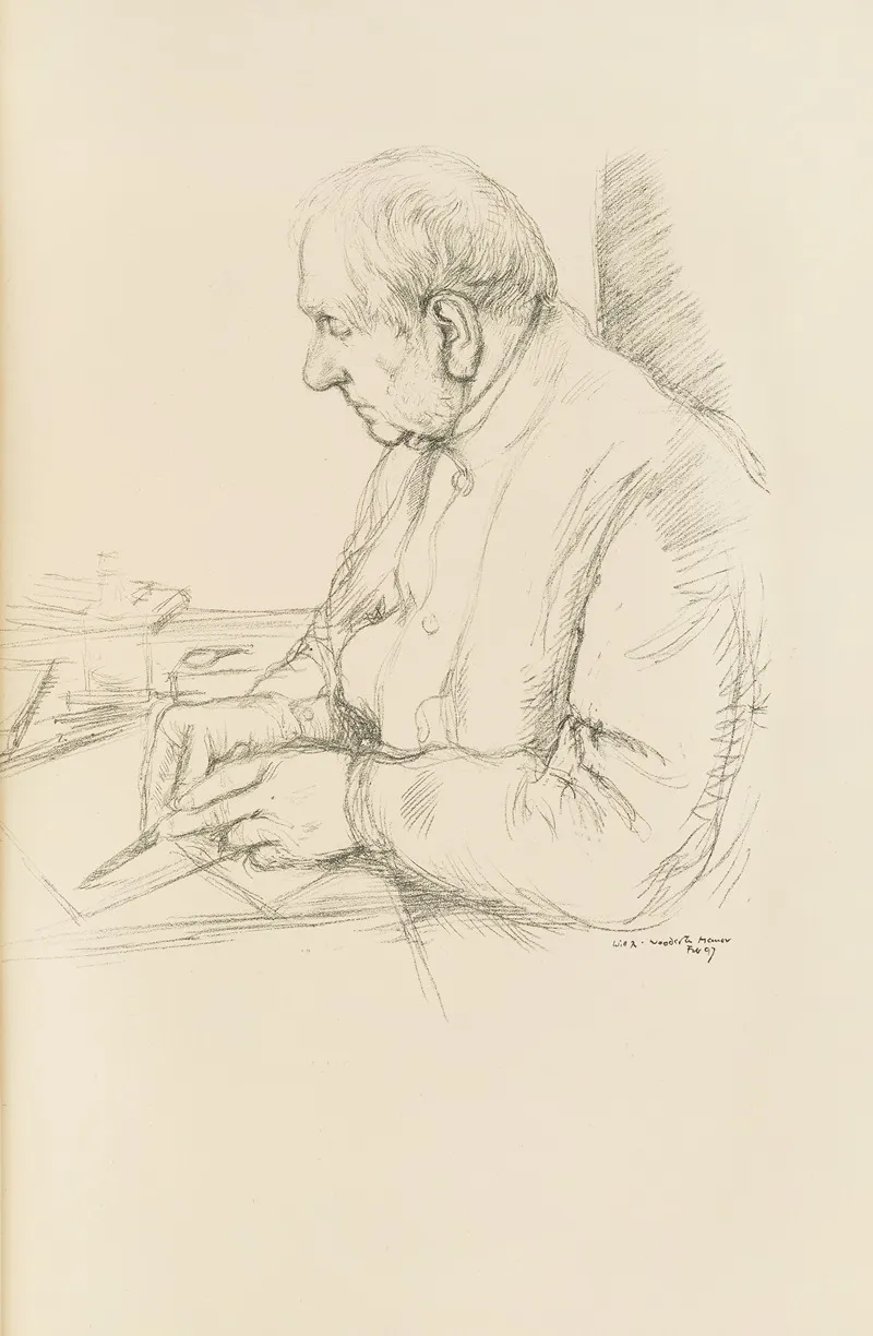 Sir F Seymour Haden F R C S by William Rothenstein - Canvas Print