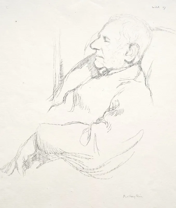 Sir Francis Seymour Haden Asleep by William Rothenstein - Canvas Print