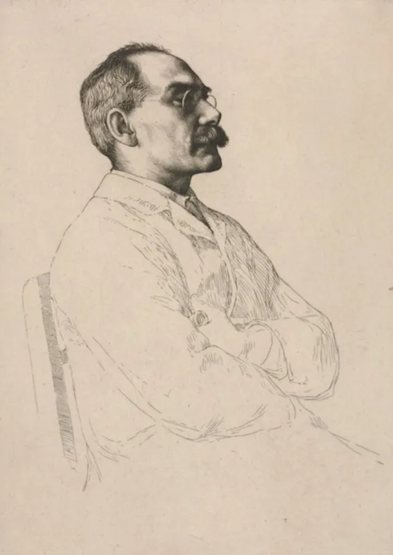 Sir Rudyard Kipling by William Strang - Canvas Print