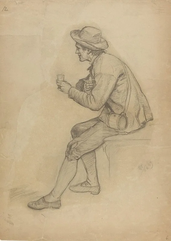 Sittende Mann Med Beger