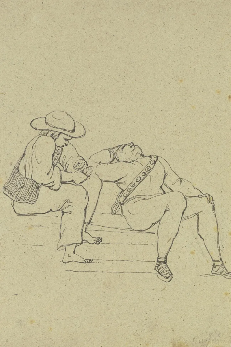 Sitting Wire Maker by Franz Pforr - Canvas Print