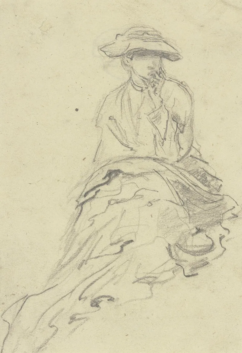 Sitting Woman From The Front