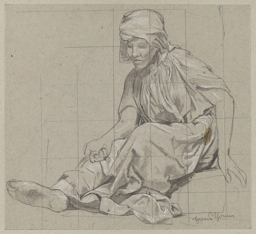 Sitting Woman In A Draped Robe 2