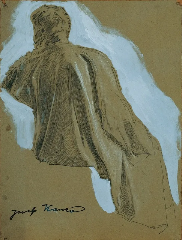 Sitzender Mann Draperiestudie