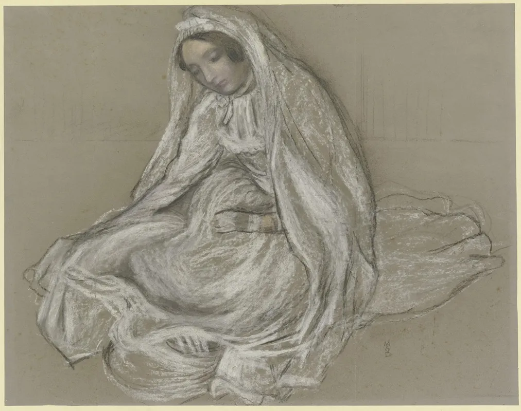 Sitzendes Madchen In Weisem Kleid by Maurice Denis - Canvas Print