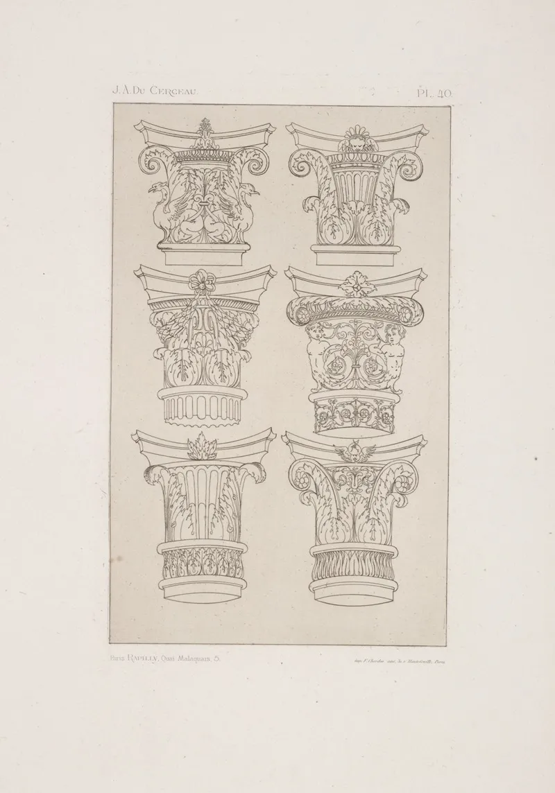 Six Designs For Capitals by André-Charles Boulle - Canvas Print