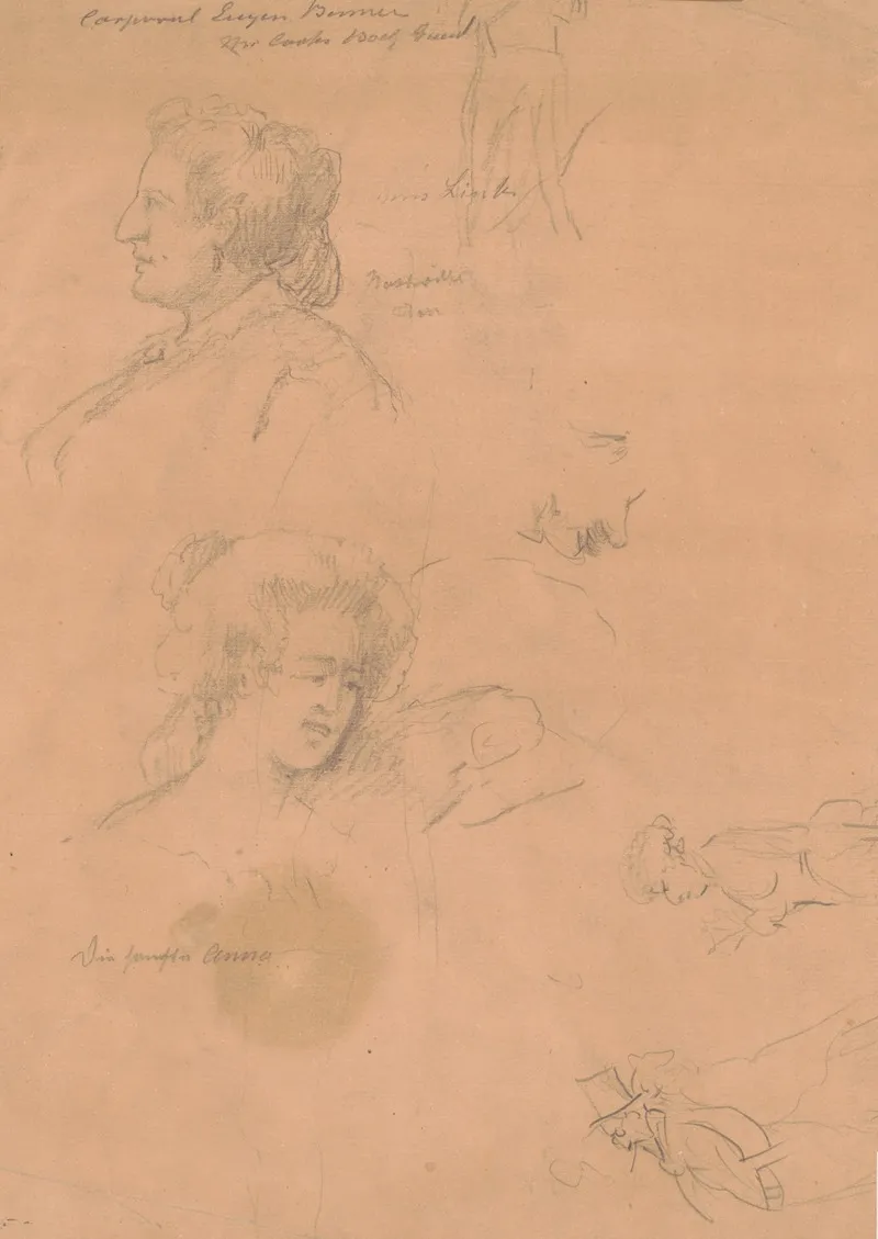 Six Sketches Of Figures by Adolph Metzner - Canvas Print