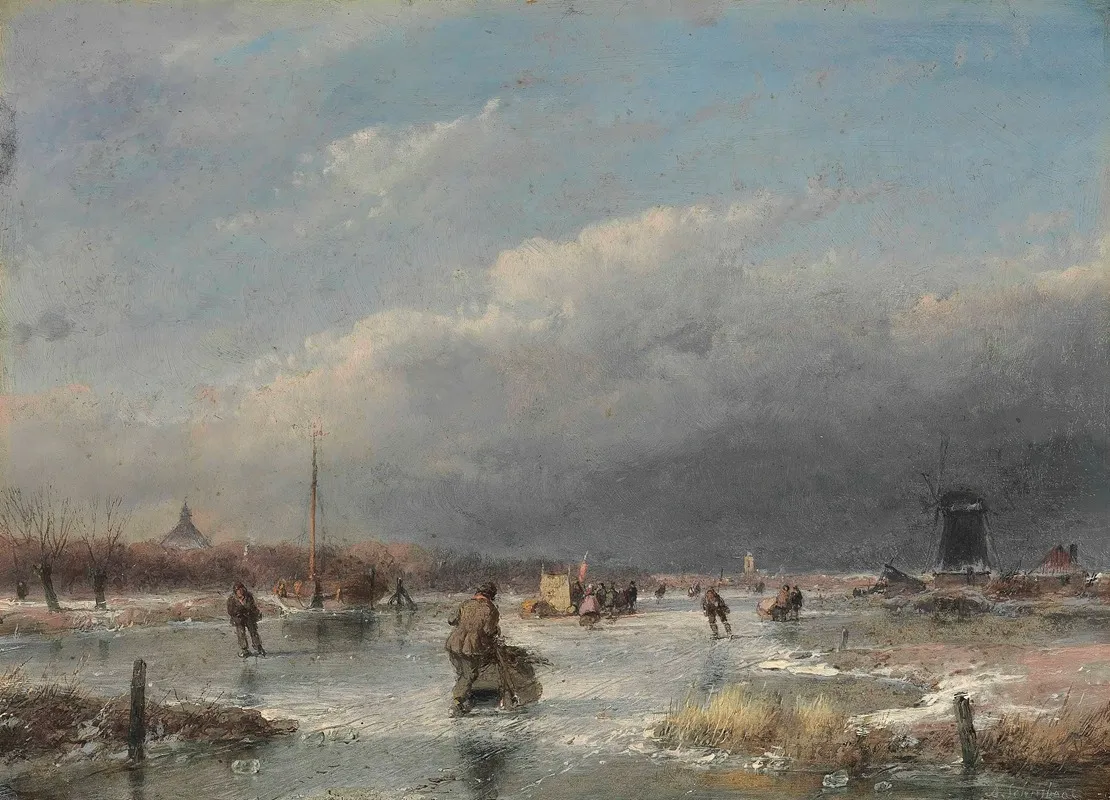 Skaters On A Frozen River