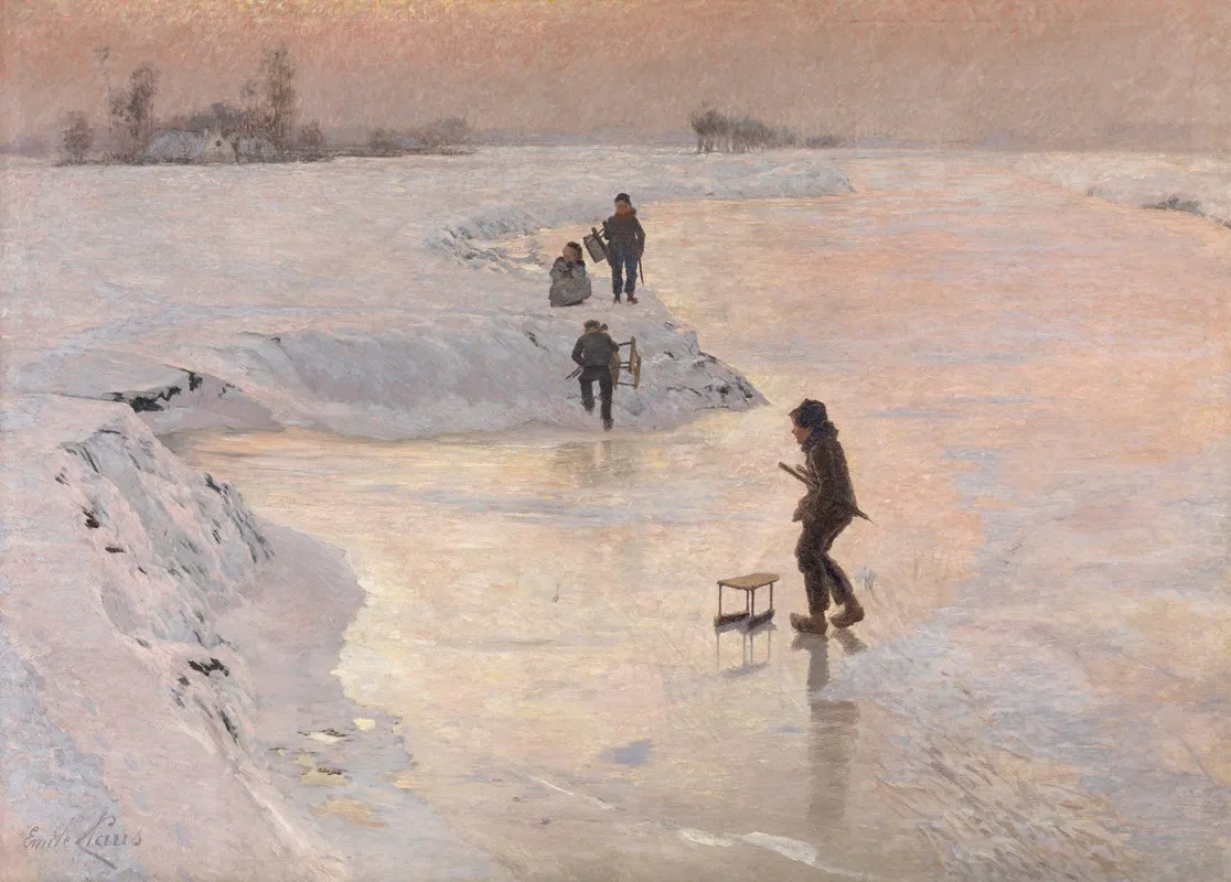Skaters by Emile Claus - Canvas Print