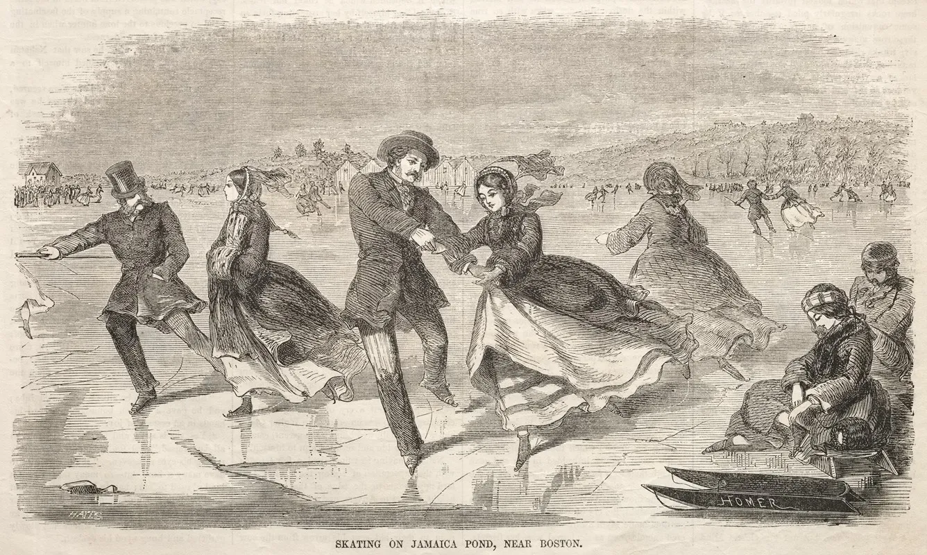 Skating On Jamaica Pond Near Boston