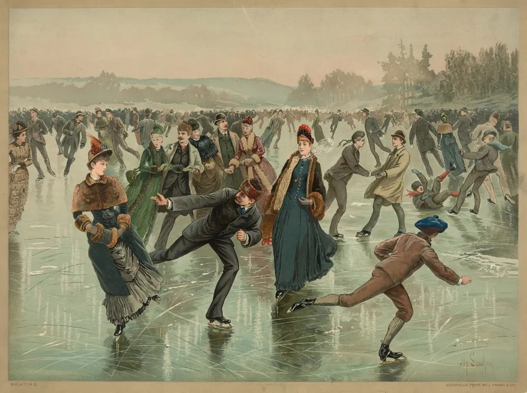 Skating by Henry Sandham - Canvas Print