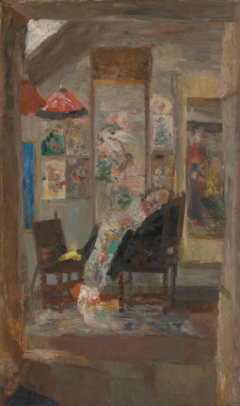 Skeleton Looking At Chinoiseries by James Ensor - Canvas Print