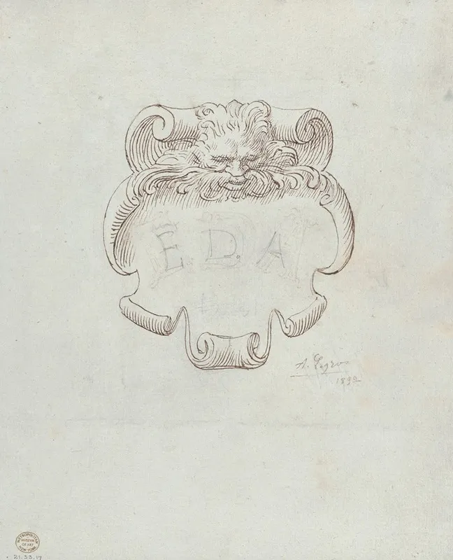 Sketch For A Nameplate For Edward D Adams