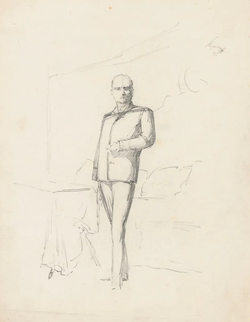 Sketch For Antoni Bohdanowiczs Portrait by Anna Bilińska-Bohdanowicz - Canvas Print