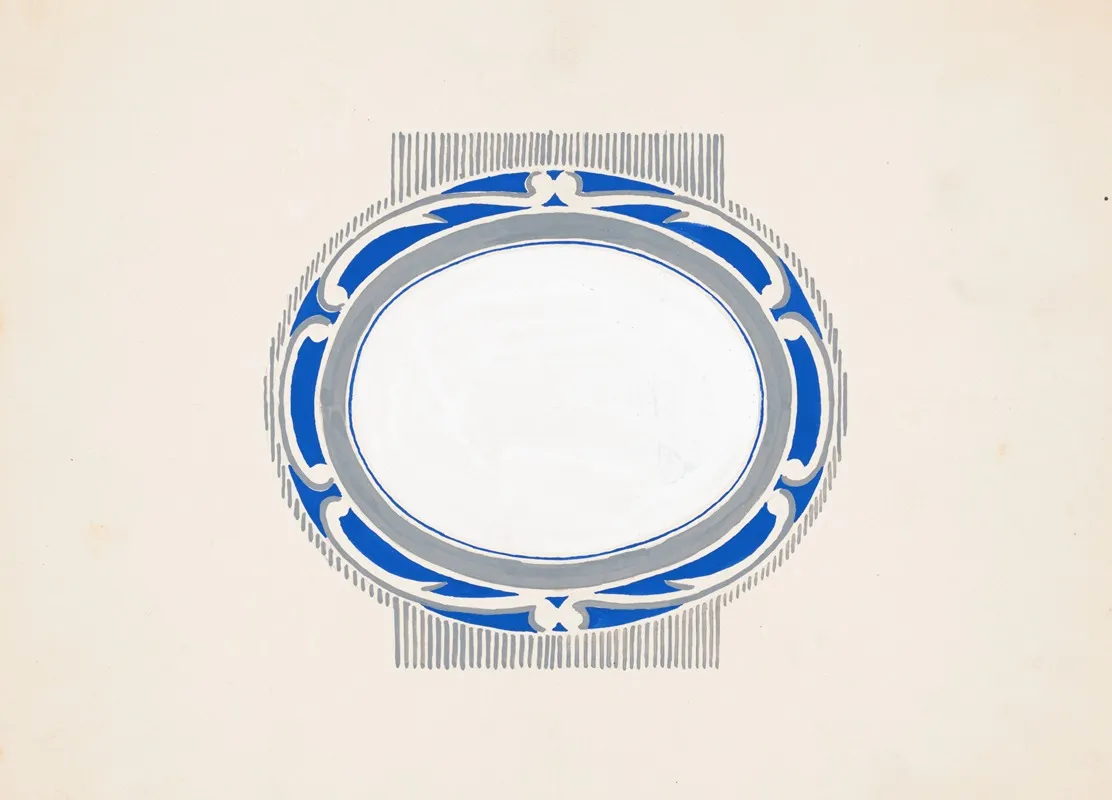 Sketch For Oval Medallion And Ruppert Beer Blue And Silver Logo